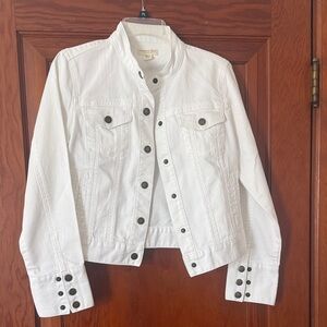 Coldwater Creek Classic White Denim Jacket